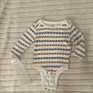 Disney White and Brown Patterned Bodysuit